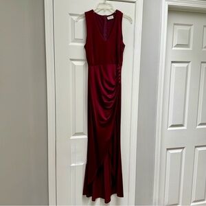 Burgundy High Low Dress